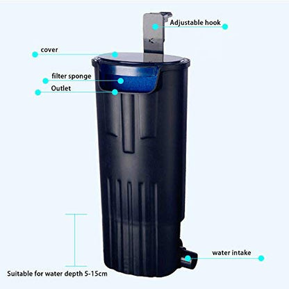 LONDAFISH Ultra-Low Water Level Turtle Filter - 600L/H Submersible Aquarium Filter w/Waterfall Oxygenation, Quiet Operation for 10-40 Gallon Tanks | 600L/H Submersible Aquarium Filter w/Waterfall Oxygenation Pumb, Quiet Operation for 10-40 Gallon Tanks