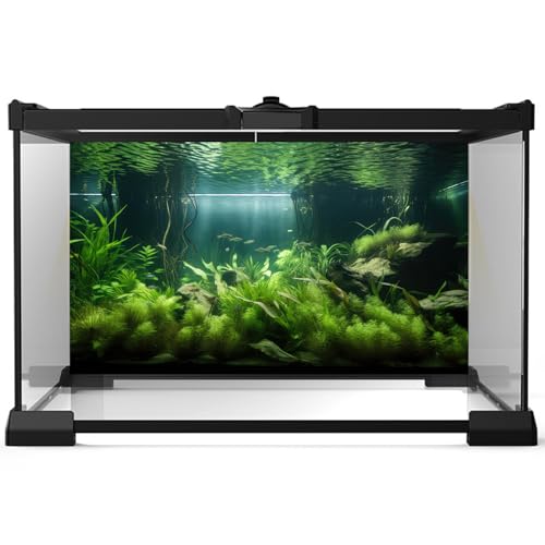 Aquarium Background Lush Green Aquatic Plants and Seagrasses Terrarium Background Under The Sea View With Rock Sands Fish Tank Background Amazing Aquarium Backdrop Background Poster Vinyl 24x12in - color: Leaf Green, size: 24(W)x12(H)inches/ 60(W)*30cm(H)