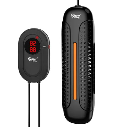 hygger 300W Aquarium Heater with Controller, Submersible Fish Tank Heater Intelligent Leaving Water Automatica Stop Heating and Overheat Protection, 20-80 Gal Turtle Heaters for Freshwater Saltwater - size: XS-300W for 40-80 Gallon