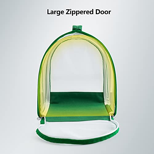Small Butterfly Habitat, Insect Mesh Cage, Caterpillar Enclosure, Critter Cage, Bug Terrarium Portable Carry Handle Easy to Observe 8 x 8 x 8 Inches