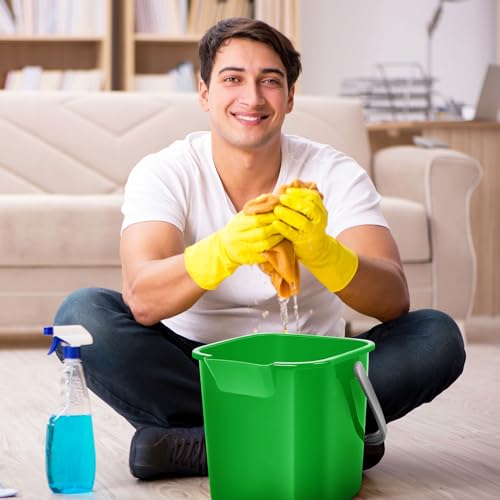 Irenare 12 Pcs Sanitizing Bucket 3 Quart Cleaning Pail Small Detergent Square, Spout and Handle Plastic Utility Sanitizer Buckets for Restaurant Kitchen Home Offices (Multicolor) - color: Multicolor