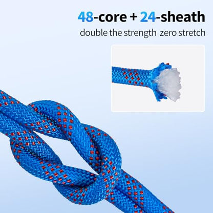 150Ft 1/2 Inch Heavy Duty Climbing Rope,Arborist Rope for Tree Pulling (Blue) - size: 150ft-Blue