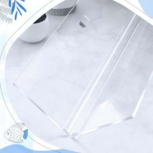 Aquarium Lids Acrylic Canopy 2 Pieces Set 22.95 x 16.61 x 0.28 Inch for 75/90/110 Gallon with Center Brace Aquariums Cover Fish Tank Lid with a Hook Knife, Clear - size: 48" Long X 18" Wide