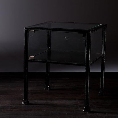 SEI Furniture - Terrarium Display End Table - Transitional Design, Black Finish - Ideal for Living Room, Bedroom (CK8862) - style: End Table