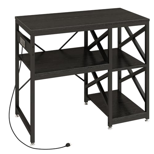 METYERRY 40-50 Gallon Fish Tank Stand with Power Outlet,Adjustable Shelf | 3 Tier Storage,660 LBS Heavy Duty Steel Frame, Fits Fish Reptile and Turtle Tanks, Stable Home Aquarium Setup - color: Black, size: 40-50gallon
