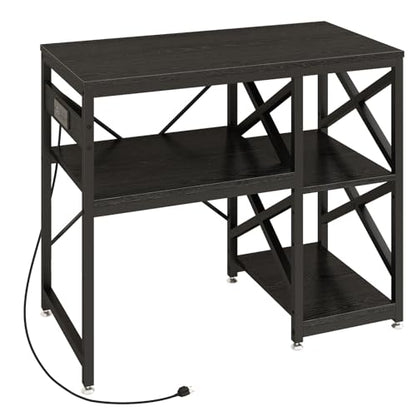 METYERRY 40-50 Gallon Fish Tank Stand with Power Outlet,Adjustable Shelf | 3 Tier Storage,660 LBS Heavy Duty Steel Frame, Fits Fish Reptile and Turtle Tanks, Stable Home Aquarium Setup - color: Black, size: 40-50gallon
