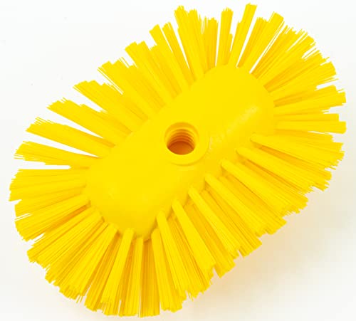 SPARTA Tank and Kettle Scrub Brush Heavy-Duty Tile Brush, Color-Coded and Handle Compatible (Sold Separately) for Optimal Access In Spacious Containers, Plastic, 5.25 X 7.5 Inches, Yellow - color: Yellow