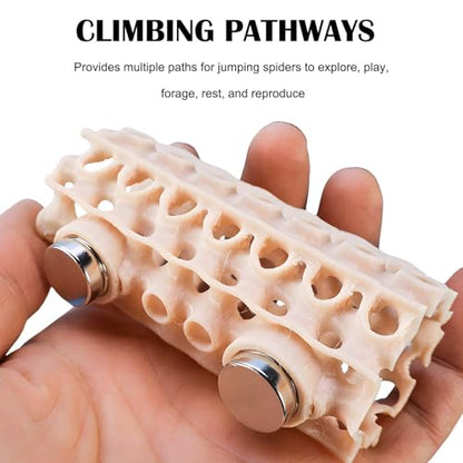 Jumping Spider Hide and Tunnel - 3D-Printed Small Reptile Enclosure Decoration, Magnetic Habitat Hideouts for Climbing and Shelter