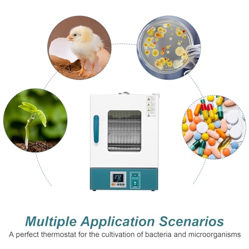 PioneerWorks Lab Incubator 20L RT 0-65℃ Incubator Scientific Digital Incubator PID Temperature Control, Microbiological Laboratory Incubator for Culture Seed Medical Science Germination