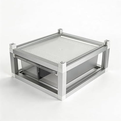 13x10x4 Stackable Reptile Rack with Base PE Drawer Ventilated Lid Modular | Modular stackable reptile rack 13x10x4 with base, PE sliding drawer, ventilated lid, fits ground reptile gecko snake habitat - size: 13x10x4-base