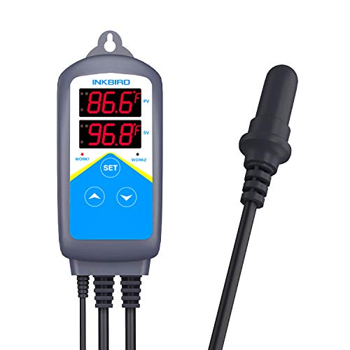 Inkbird Aquarium Heater with Probe Thermostat Fish Ornamental Shrimp Reef Tanks 24 Hours Double Time with Day Night Automatic Temperature Controller - size: ITC-306T (with Aquarium Probe)