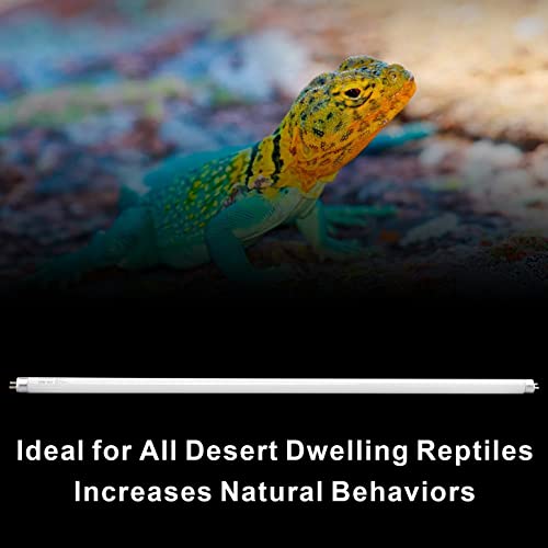 Aiicioo T5 HO Reptile UVB Light - Desert UVA UVB 10.0 Fluorescent Lamp 22" Tube Lighting Desert Reptile UVB Lamp 24W for Turtles Chameleon Tortoises Lizard Bearded Dragon - style: T5 Tube-24W 10.0