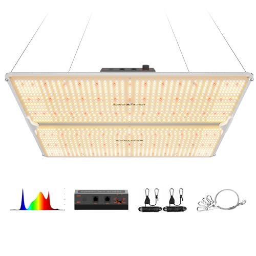 Spider Farmer SF4000 LED Grow Lights for Indoor Plants in 4x4 Grow Tent | 450W Dimmable Full Spectrum Grow Light, New-Gen High-Efficiency Diodes 2.7 PPE System for Seed Starting, Vegetables & Bloom - size: 4x4