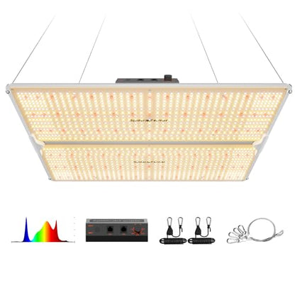 Spider Farmer SF4000 LED Grow Lights for Indoor Plants in 4x4 Grow Tent | 450W Dimmable Full Spectrum Grow Light, New-Gen High-Efficiency Diodes 2.7 PPE System for Seed Starting, Vegetables & Bloom - size: 4x4