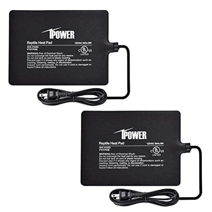 iPower Reptile Heat Pad Under Tank Terrarium Warmer Heating Mat for Turtle, Lizard, Frog, Snake, Reptile, and Other Small Animals, 6X8 Inch, 8W, 2 Pack - size: 6 X 8 Inch, style: 2 Pack