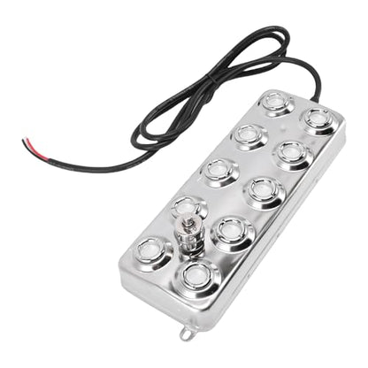 Ultrasonic Mist Maker 304 Stainless Steel Ultrasonic Fogger 10 Head 350W 7L H with IP67 Power Supply for Greenhouse Terrarium Pond Fountain Halloween Cauldron