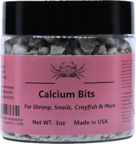 Calcium Bits: Calcium Supplement for Aquatic Pets - Natural Source of Calcium Suitable for Aquariums, Neocaridina Shrimp, Aquarium Snails, Crustaceans, Invertebrates and Other Aquatic Pets 3 oz