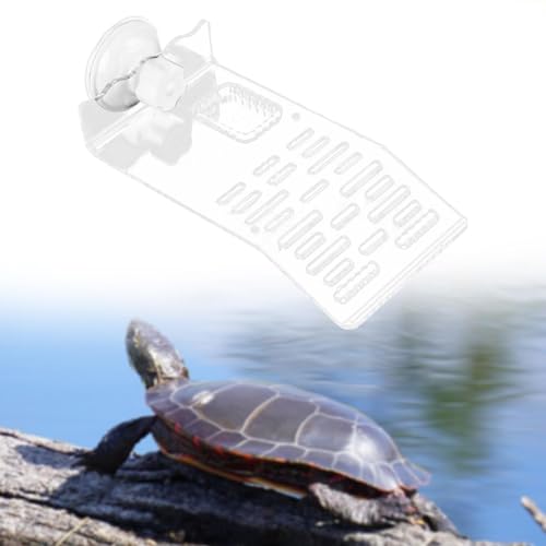 Reptile Resting Platform for Turtles with Suction Base for Aquatic Environments, Clear S - color: Clear S