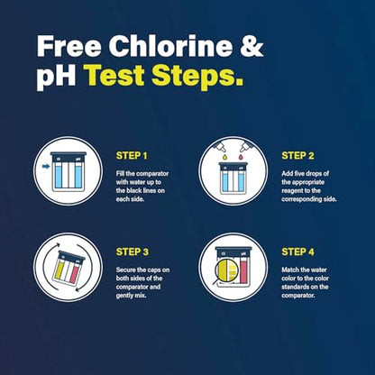 LUPO 2-In-1 Pool Test Kit | Pool Testing Kit For Residential Swimming Pools & Spas For Testing Free Chlorine & pH | Pool Chemical Test For Quick & Accurate At-Home Pool Water Testing