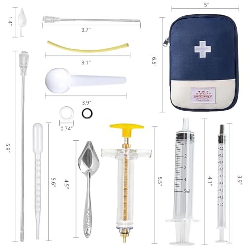 16 pcs Baby Bird Feeding Syringe Set - Bird Hand Feeding Syringe Set, Baby Birds Feeder with 20ml Feeding Syringes, Birds Feeder Scoop, Soft Tubes for Parakeets & Cockatiels (Blue) - color: Blue