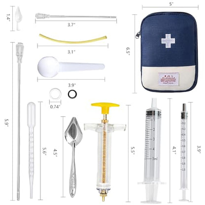 16 pcs Baby Bird Feeding Syringe Set - Bird Hand Feeding Syringe Set, Baby Birds Feeder with 20ml Feeding Syringes, Birds Feeder Scoop, Soft Tubes for Parakeets & Cockatiels (Blue) - color: Blue