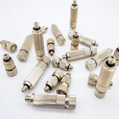 20 Pcs Stainless Steel Misting Nozzles, 3/16" Thread 10/24 UNC | for Outdoor Cooling Misting System, High Pressure Anti Drip Cleanable, 0.3mm and 0.5mm Orifice
