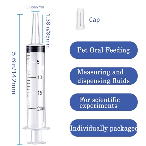 20ml Syringe for Liquid,Syringe Without Needle,Sterile Individually Packed 10pcs. - size: 20ml-10pcs