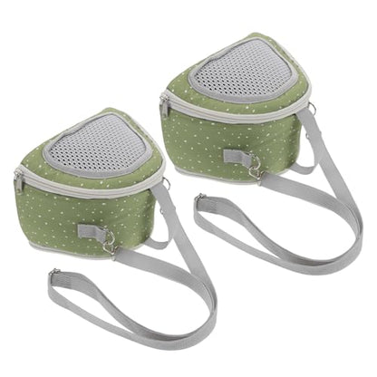 2pcs Small Animal Carrier Bag for Hamsters and Lizards with Breathable Mesh Window and Shoulder Strap, Lightweight Polyester Oxford Cloth Pet Carrying Case for Travel and Outing