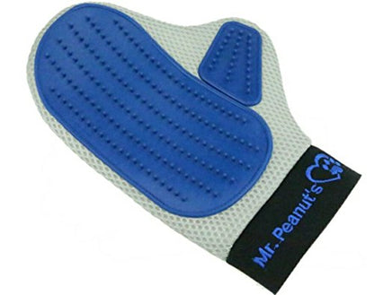 Mr. Peanut’s Pet Grooming Glove – Deshedding Hair Removal Mitt with Gentle Silicone Tips, Adjustable Wrist Strap & Breathable Mesh; Perfect for Dogs, Cats, Rabbits & Small Pets