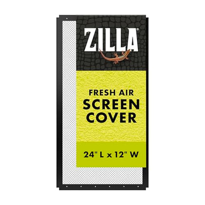 Zilla Fresh Air Screen Cover, Secure and Durable Metal Mesh Cover for Reptile Terrariums, 24 x 12 inches | Secure and Durable Metal Mesh Cover for Reptile Terrariums - size: 24" x 12"