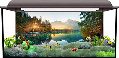 AWERT 48x24 inches Nature Landscape Aquarium Background River Mountain Autumn Scenery Fish Tank Background Vinyl Background | AWERT Autumn Scenery Vinyl Background - size: 48x24in/120x60cm