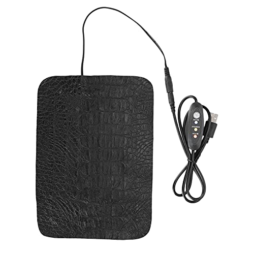 SUNGOOYUE Reptile Heating Pad, PU Leather Tank Warmer Heat Mat with 3 Level Temperature Adjustment, USB Anti Scratch Design, 7.5W 8.5W for Tortoise Lizard (Small Size) - size: Small Size
