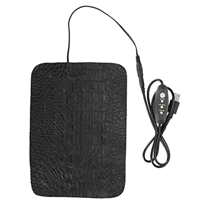 SUNGOOYUE Reptile Heating Pad, PU Leather Tank Warmer Heat Mat with 3 Level Temperature Adjustment, USB Anti Scratch Design, 7.5W 8.5W for Tortoise Lizard (Small Size) - size: Small Size