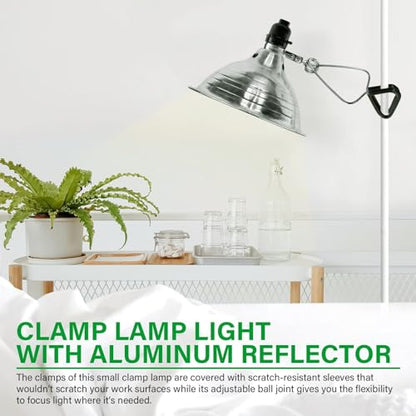 Simple Deluxe Clamp Lamp Light Socket with 8.5 Inch Aluminum Reflector, Suit for Max 150 Watt Lamp (No Bulb Included) with 18/2-Gauge 6 Feet Cord, 6-Pack - size: 8.5 Inch (150 Watts), style: 6-Pack