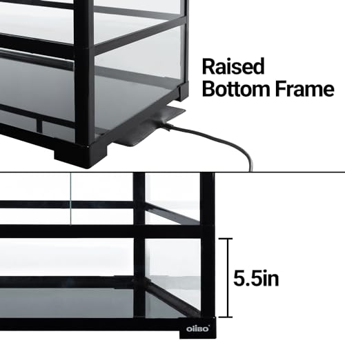 135 Gallon Reptile Terrarium, 48" x 18" x 36" Full Tempered Glass Vertical Reptile Tank,Front Sliding Door with Top Screen Ventilation Reptile Amphibian Tall & Extra-Long Habitat Enclosure Cage
