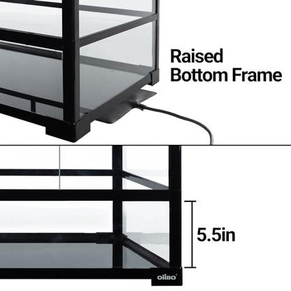 135 Gallon Reptile Terrarium, 48" x 18" x 36" Full Tempered Glass Vertical Reptile Tank,Front Sliding Door with Top Screen Ventilation Reptile Amphibian Tall & Extra-Long Habitat Enclosure Cage