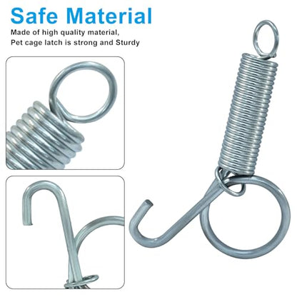 BokWin Metal Spring Cage Latch Hook, 10 Pack | Multi-Functional Fastener, For Rabbit, Dog, Cat, Birds, Rodents, Guinea Pig, Hamster, Parrot, Hedgehog, Cage Door Security
