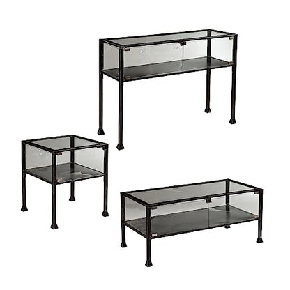 SEI Furniture - Terrarium Display Console - Transitional Design, Black Finish - Ideal for Entryway, Living Room (CK8863) - style: Console Table