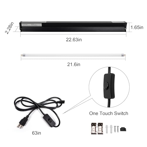 UVB Reptile Light Kit, 24W T5 Lamp Fixture and 10.0 UVB Tube Combo, Linear Lighting Bar for Desert Dwelling Reptiles, Bearded Dragon, Chameleon, Gecko, Lizards, Tortoises, Turtles, Snake - size: UVB10.0