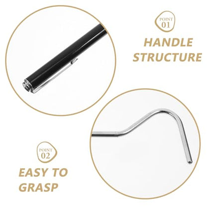 KALLORY Retractable Stainless Steel Snake Hook with Long Handle, Telescopic Reptile Catching Tool for Safe Snake Handling and Catching in Pet Care