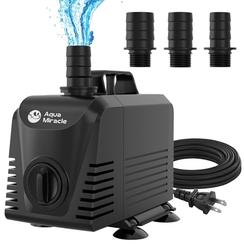AquaMiracle Submersible Water Pump Aquarium Water Pump with Flow Control, Pond Pump Fountain Pump for Pond, Fountain, Waterfall, Statuary, Water feature, Hydroponics (550GPH, 35W) - size: 550GPH, 35W