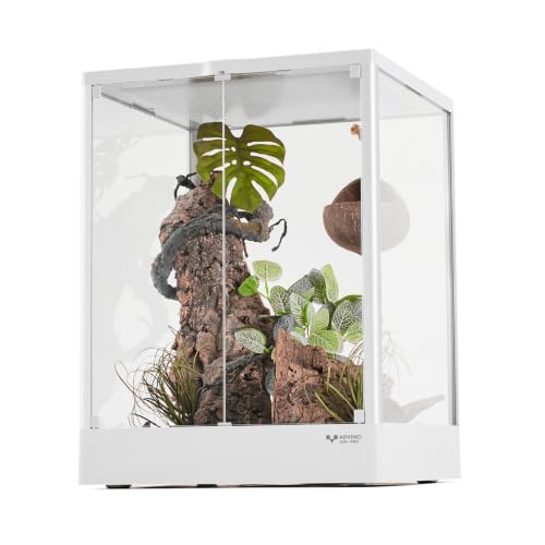 Reptile Terrarium 18"x18"x24" 32 Gallon,Aluminum Frame,Full Glass Tank Enclosure for Small Reptiles, Geckos, Frogs, Lizards, Snakes, Spiders, Turtles, Vertical Rainforest Habitat - size: 18x18x24"