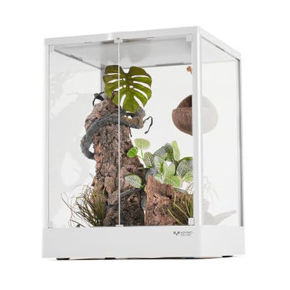 Reptile Terrarium 18"x18"x24" 32 Gallon,Aluminum Frame,Full Glass Tank Enclosure for Small Reptiles, Geckos, Frogs, Lizards, Snakes, Spiders, Turtles, Vertical Rainforest Habitat - size: 18x18x24"