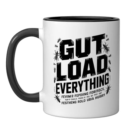 Veiled Chameleon Keeper Gut Loading Feeder Insects Insect Ceramic Mug, Black/White - color: Black/White
