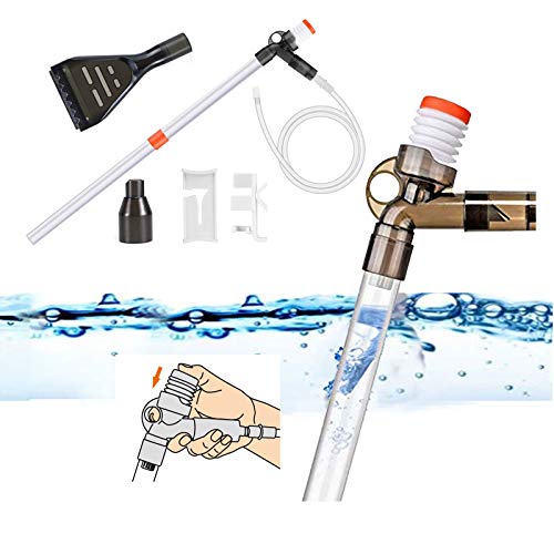 Aquarium Gravel Cleaner Siphon Fish Tank Vacuum Cleaner for Absorb Dirt Wash Sand Algae Scrapers Water Changer Gravel Washer for Fish Tank Cleaning Gravel and Sand (Normal Version) - size: 5 Piece Set