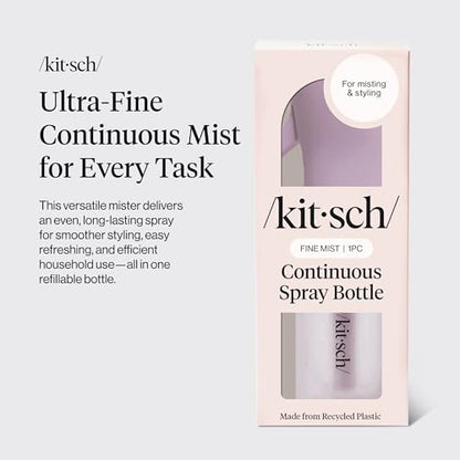 Kitsch Continuous Spray Bottle for Hair – Sheer Violet, 150ml | Fine Mister Spray Bottle & Water Spray Bottle – Recycled Hair Spray Bottle – Spray Bottles for Cleaning, Styling, & More - color: Sheer Violet