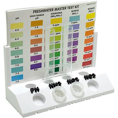 Aquameta Aquarium Test Tube Holder with Rack - For API Freshwater Master Test Kit - 4 Slots Test Tube Rack – White - color: White