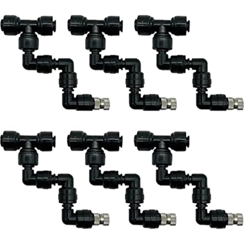 Sprinklers, Mister for Reptile Tank, 6PCS Adjustable Misting Nozzles, 360° Reptile Mister Spray Nozzle, Plastic Terrarium Mister Nozzle for Greenhouse Courtyards Gardens Plants