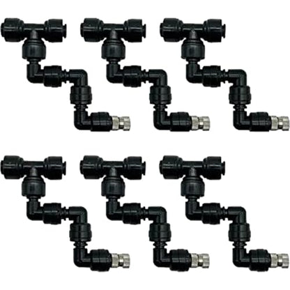 Sprinklers, Mister for Reptile Tank, 6PCS Adjustable Misting Nozzles, 360° Reptile Mister Spray Nozzle, Plastic Terrarium Mister Nozzle for Greenhouse Courtyards Gardens Plants