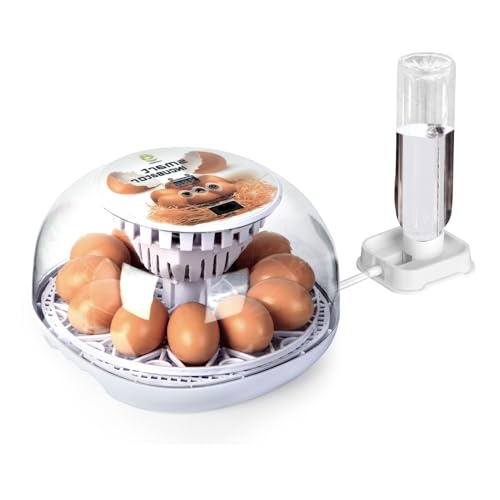 Nest I - 12 Egg Incubator for Beginners, Auto Egg Turning, Consistent Humidity with Auto-Refill Water Bottle & Stable Temp Control for Hatching Chicken, Goose, Duck, Quail, Pigeon, and Turkey - size: 12 Egg [White]